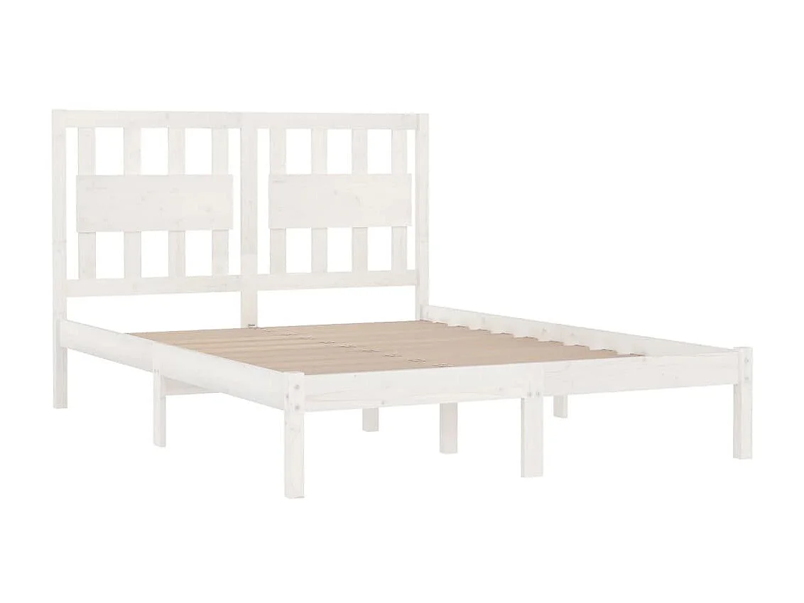 Lit-180x200 cm Blanc Bois de pin massif Super King EGGB77531