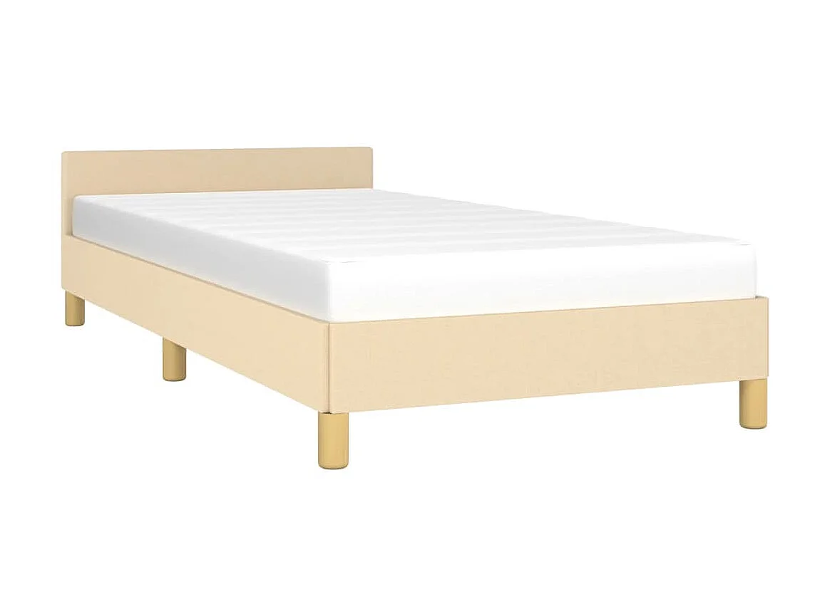 Lit-80x200 cm avec tête de lit Crème Tissu EGGB34068