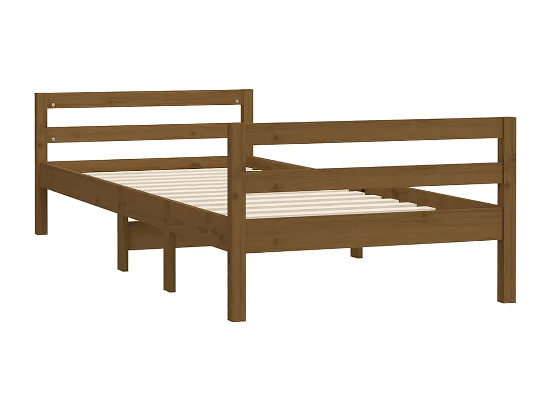 Lit-75x190 cm Marron miel Bois de pin massif EGGB95998