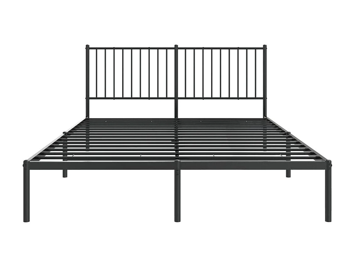 Lit-150x200 cm métal avec tête de lit noir EGGB80736