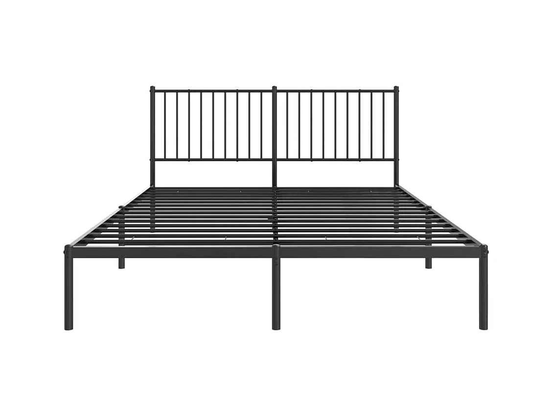 Cama 150x200 cm con cabecero metal negro ES34957