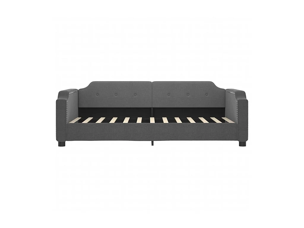 Cama 100x200 cm tela gris oscuro ES36589