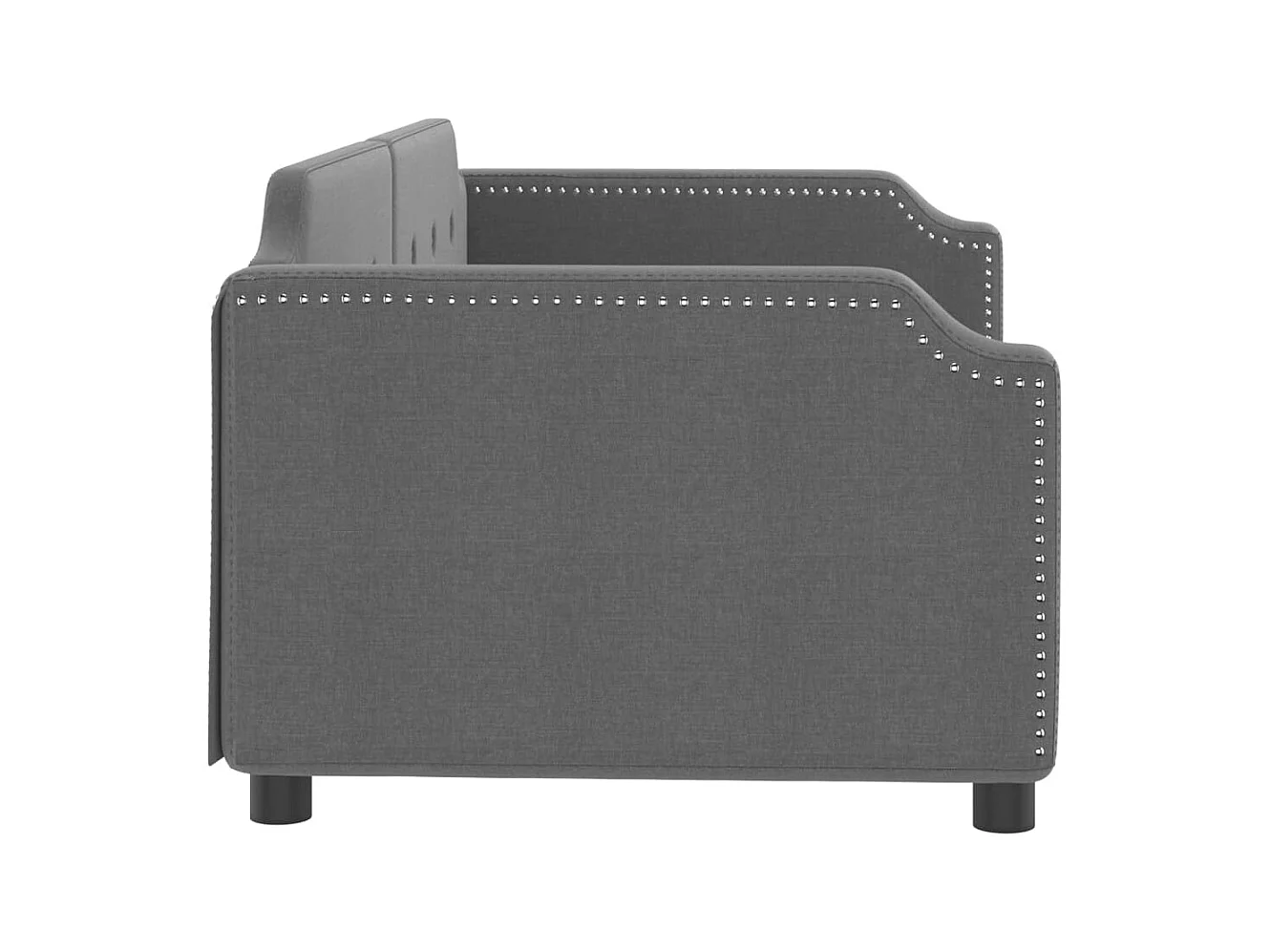 Cama 100x200 cm tela gris oscuro ES36589