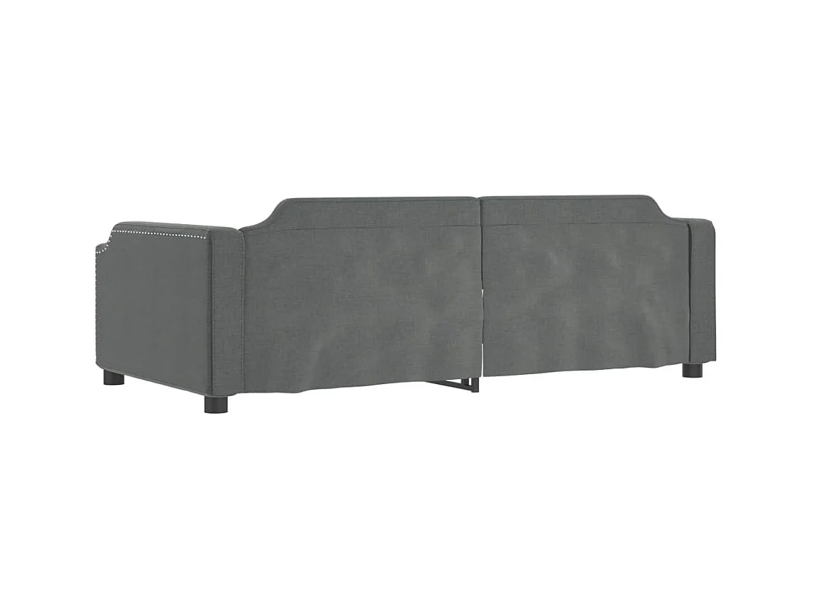Cama 100x200 cm tela gris oscuro ES36589