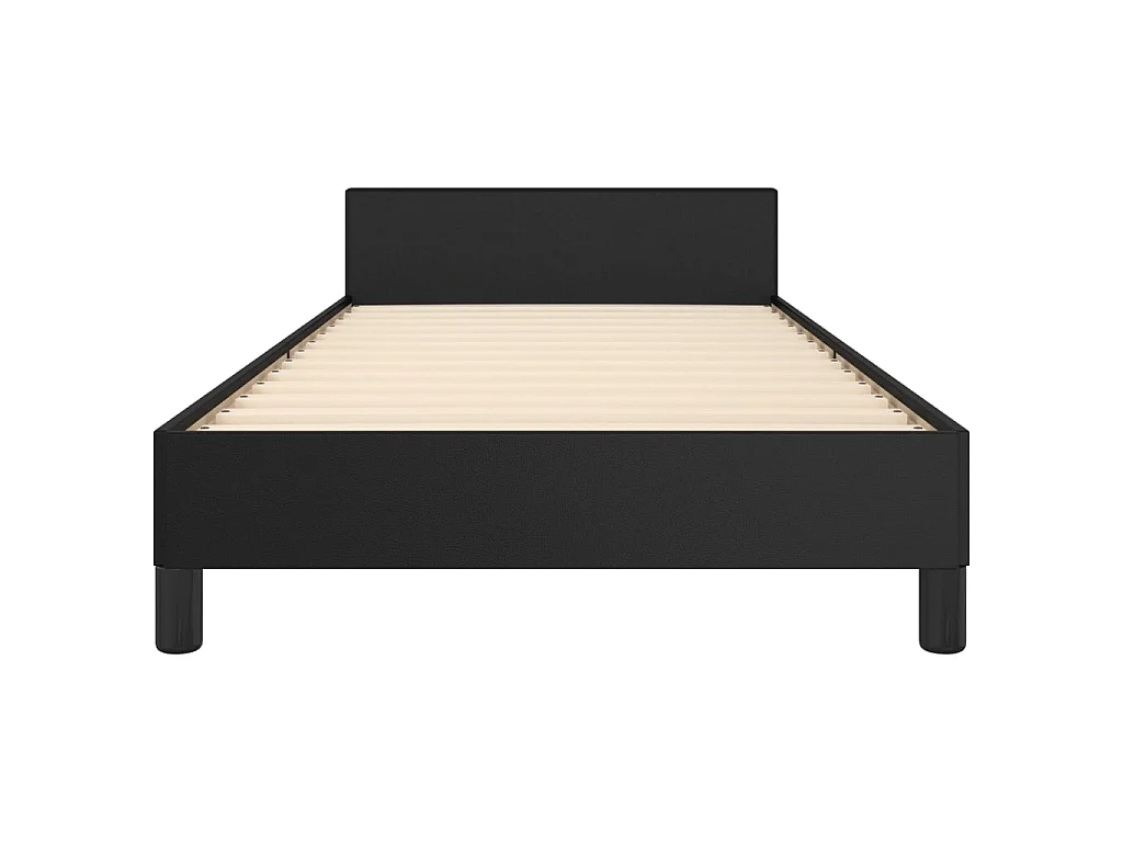 Bedframe met hoofdbord kunstleer zwart 80x200 cm NL60868