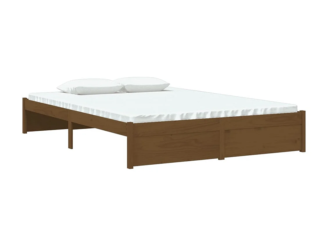 Lit-140x190 cm Marron miel Bois massif EGGB29928