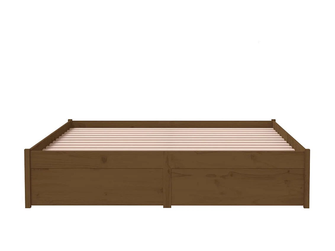 Lit-140x190 cm Marron miel Bois massif EGGB29928