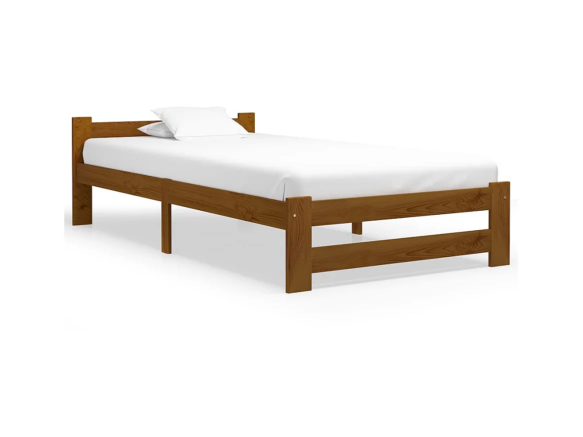 Lit-100x200 cm Marron miel Bois de pin massif EGGB68268