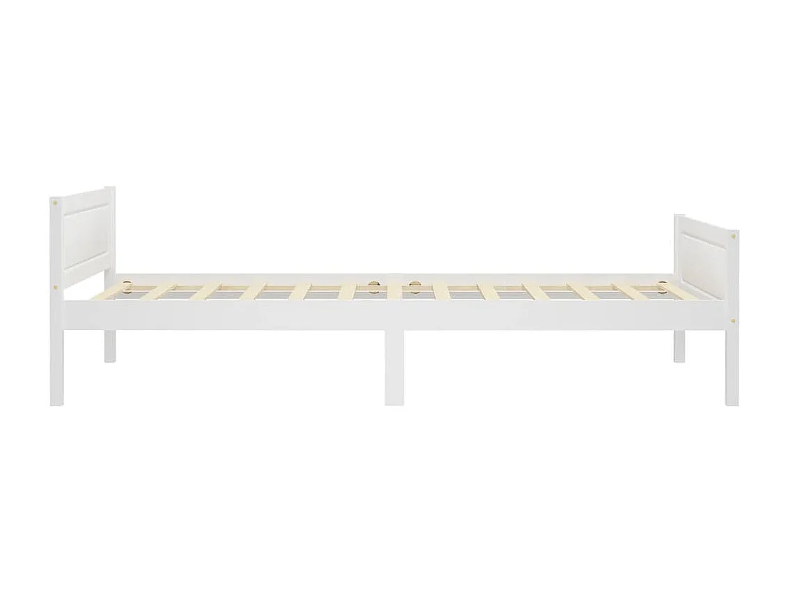 Lit-100x200 cm Bois de pin massif Blanc EGGB47301