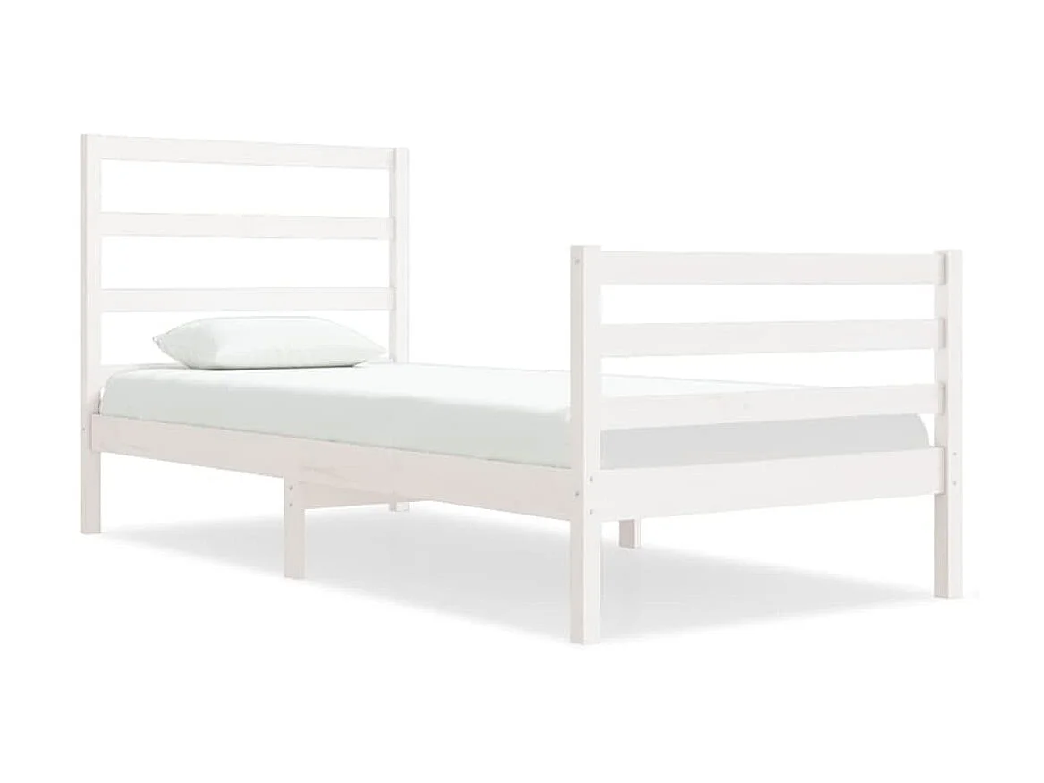 Lit-90x190 cm Blanc Bois de pin massif Simple EGGB32062