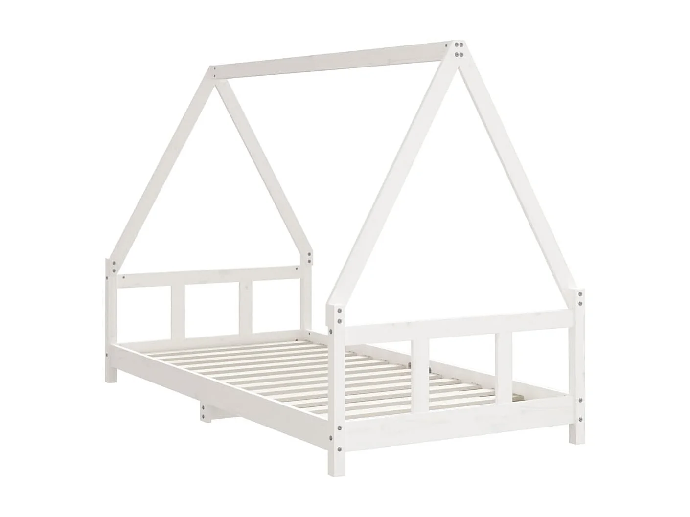 Kinderbedframe 90x190 cm massief grenenhout wit NL15164