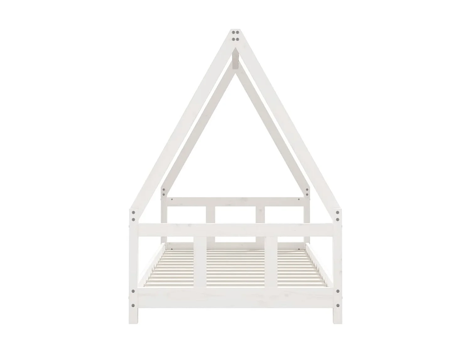 Kinderbedframe 90x190 cm massief grenenhout wit NL15164