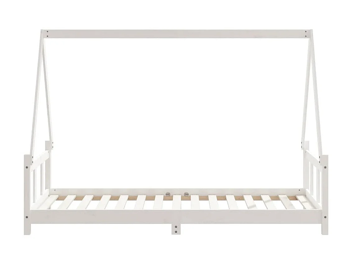 Kinderbedframe 90x190 cm massief grenenhout wit NL15164