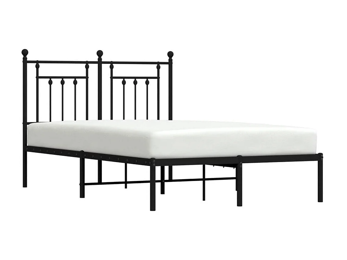 Lit-120x200 cm métal avec tête de lit noir EGGB57522