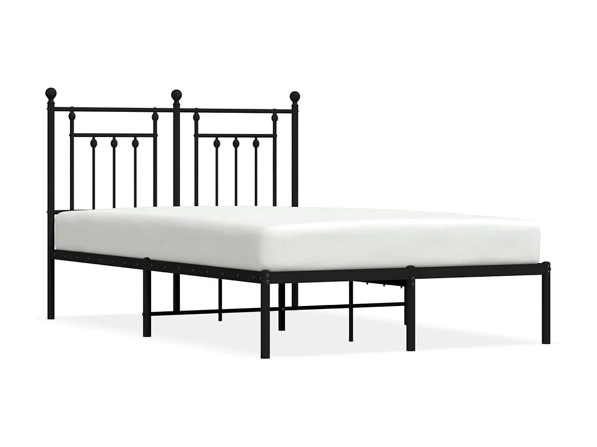 Cama com cabeceira 120x200 cm metal preto PT254884