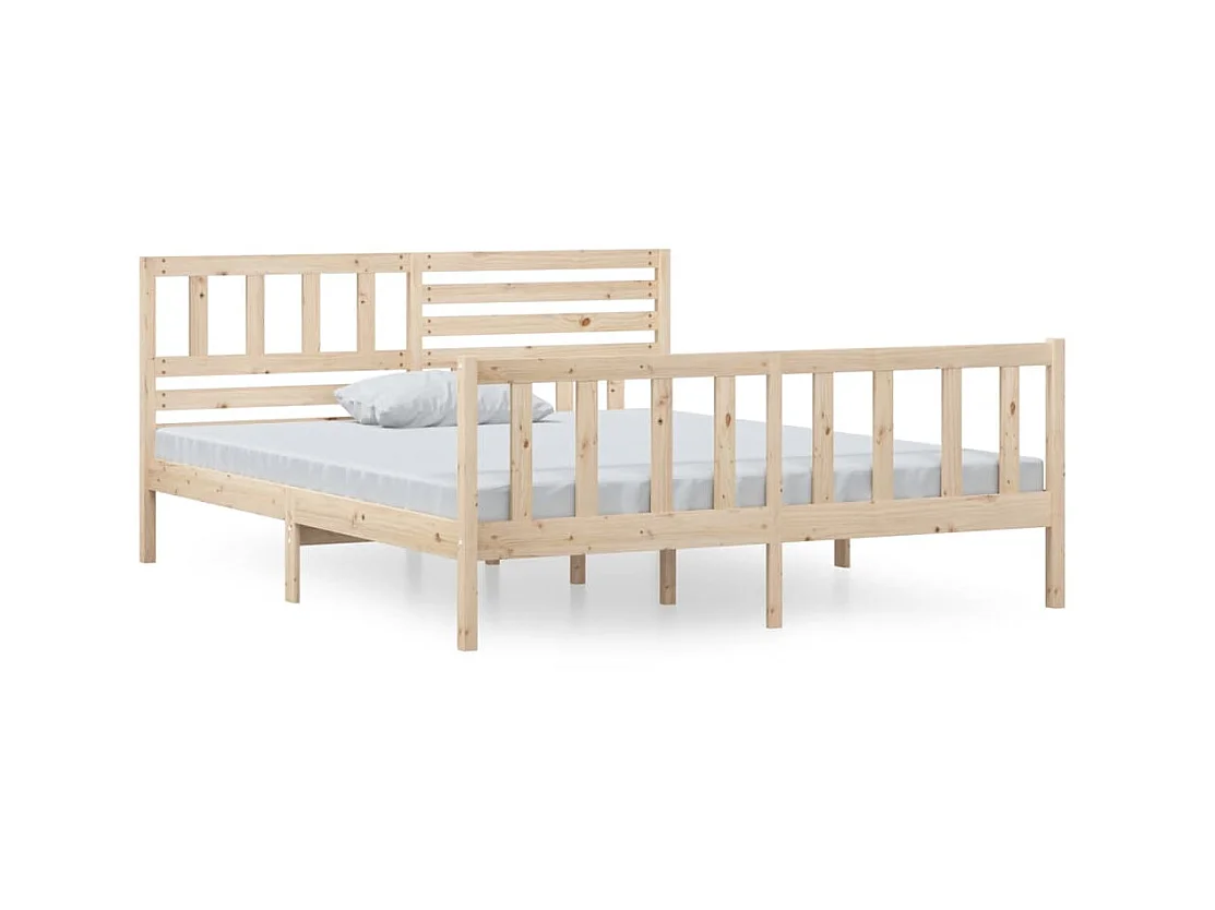 Cama casal 135x190 cm madeira maciça PT542963