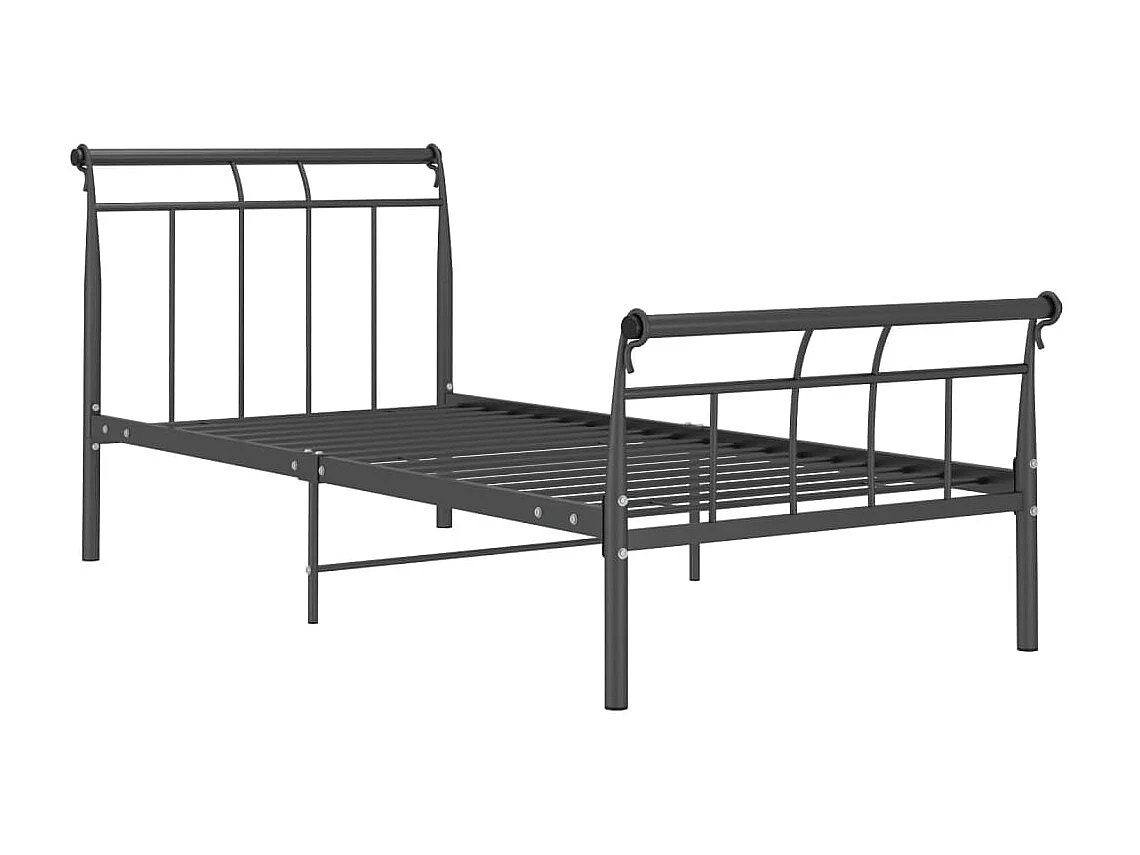 Cama 100x200 cm de metal negro ES72420