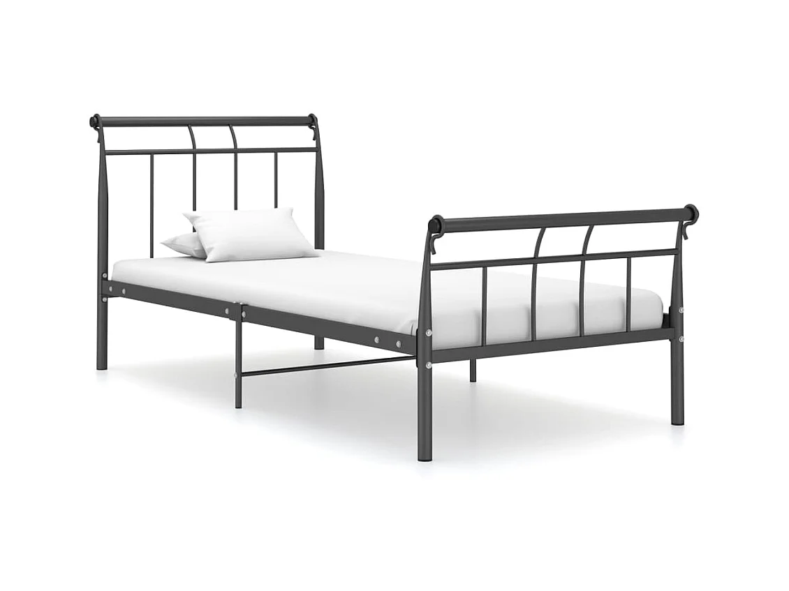 Lit-100x200 cm Noir Métal EGGB76808