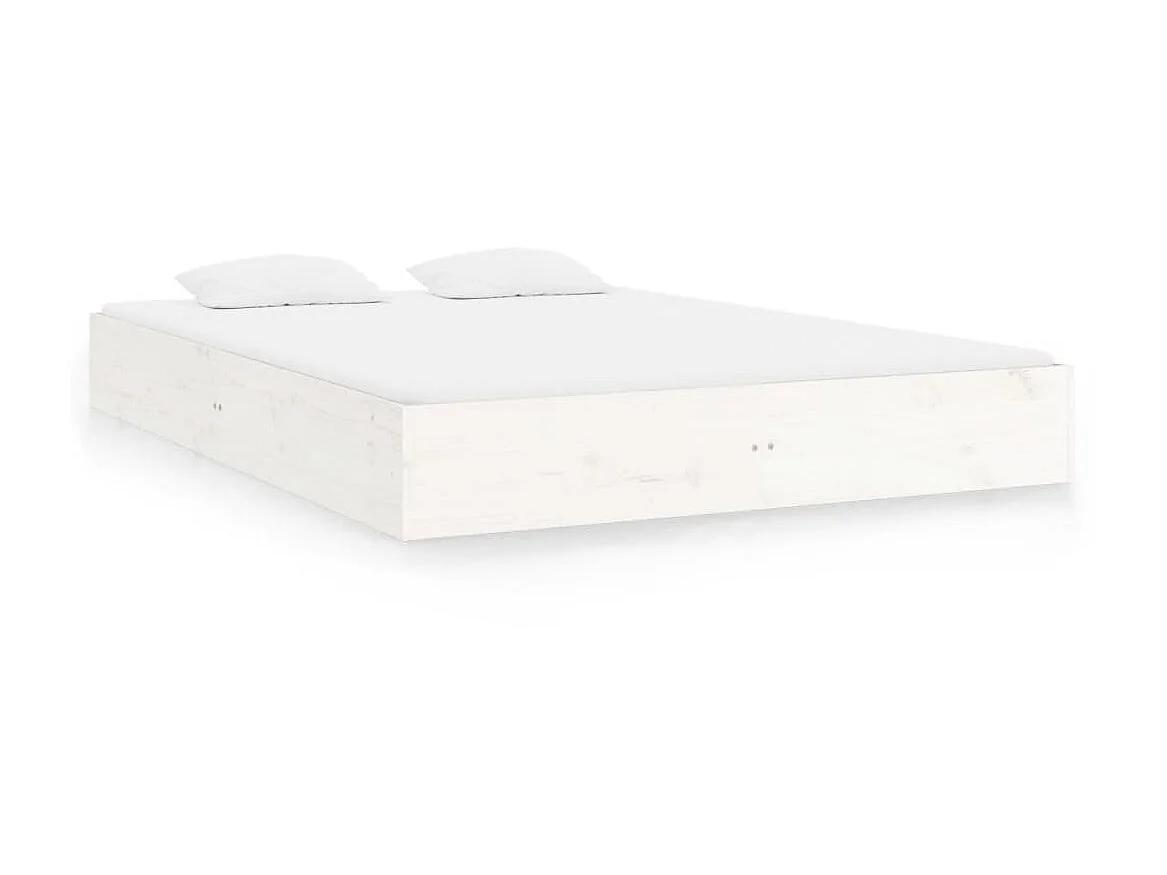 Bedframe massief hout wit 150x200 cm NL17221