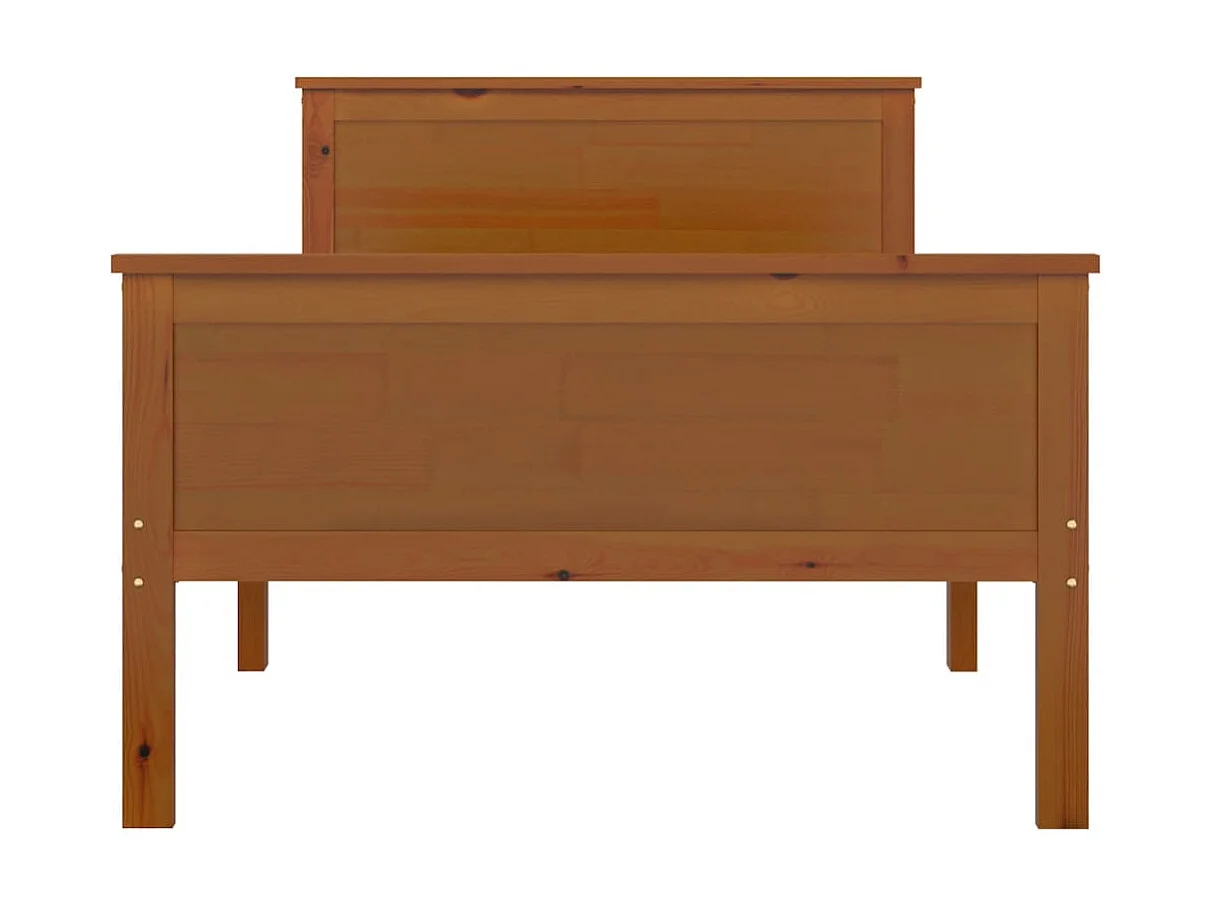 Lit-100x200 cm Marron miel Bois de pin massif EGGB74932