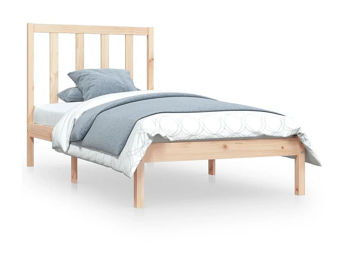 Lit-90x190 cm bois de pin massif simple EGGB34578