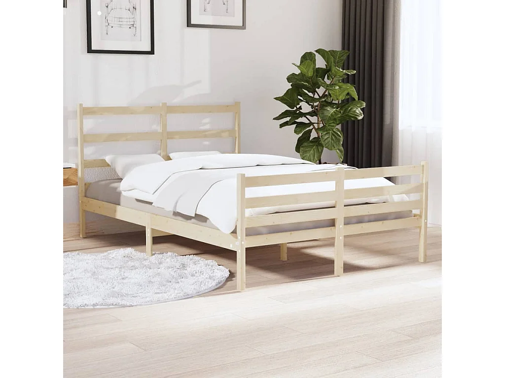 Lit-140x190 cm Bois de pin massif EGGB80980