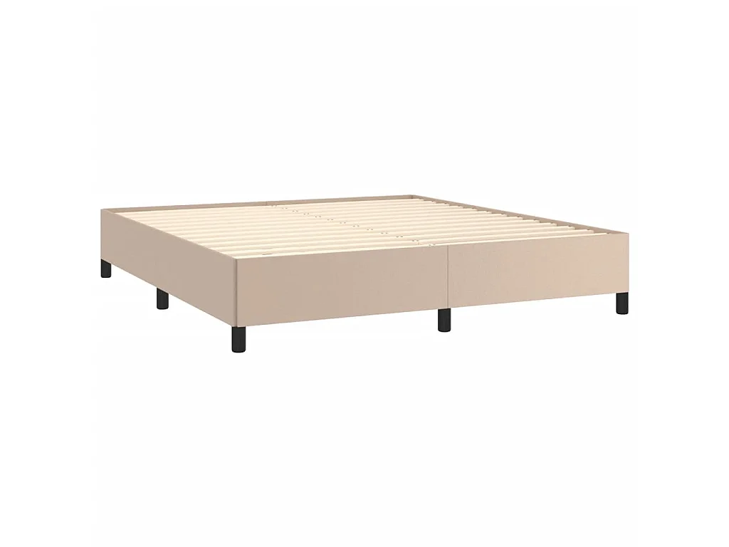 Cama 180x200 cm couro artificial cappuccino PT340732
