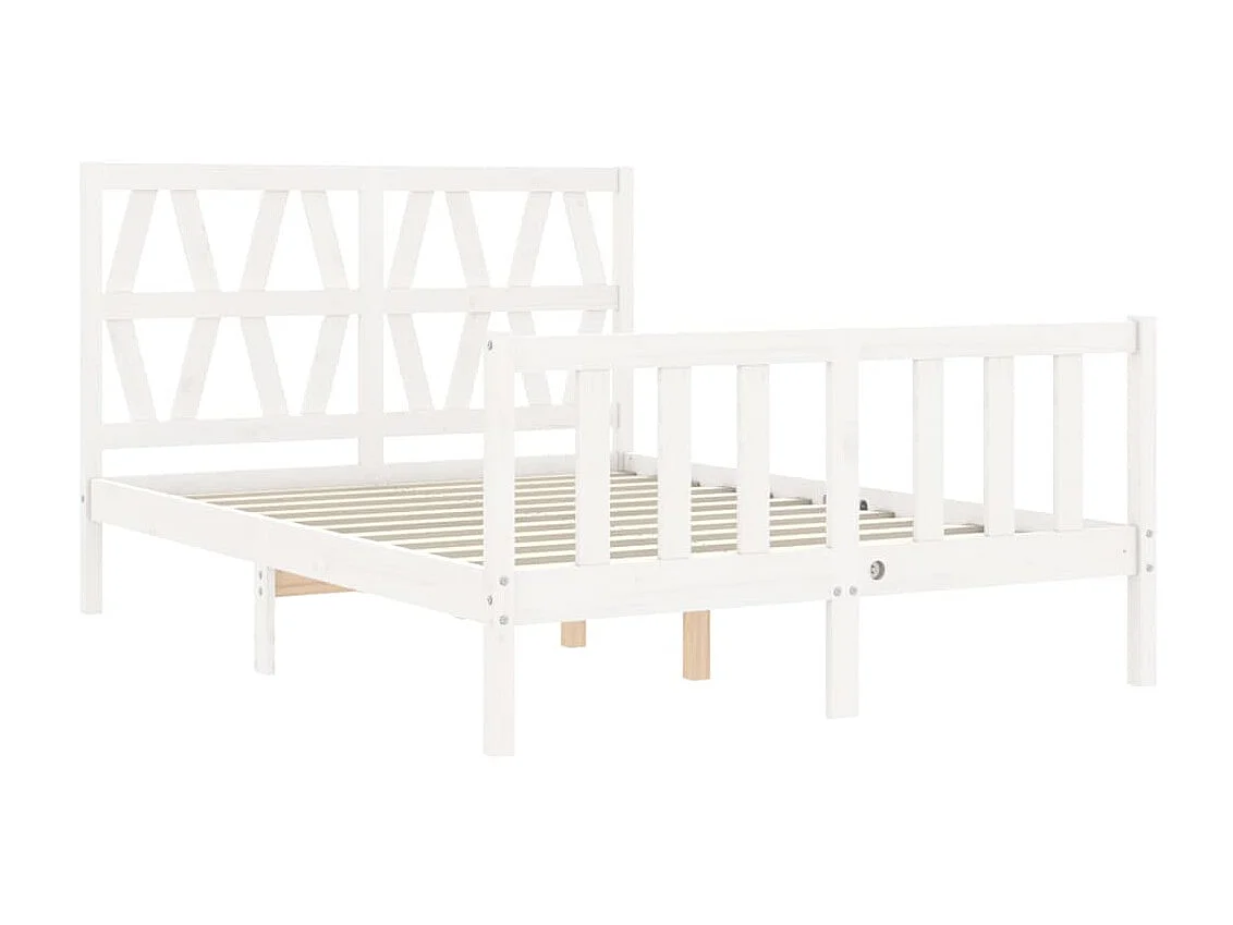 Lit-120x200 cm avec tête de lit blanc bois massif EGGB44826