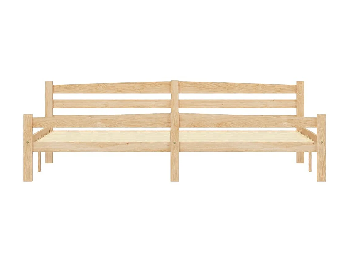 Lit-200x200 cm Blanc Bois de pin massif EGGB61148