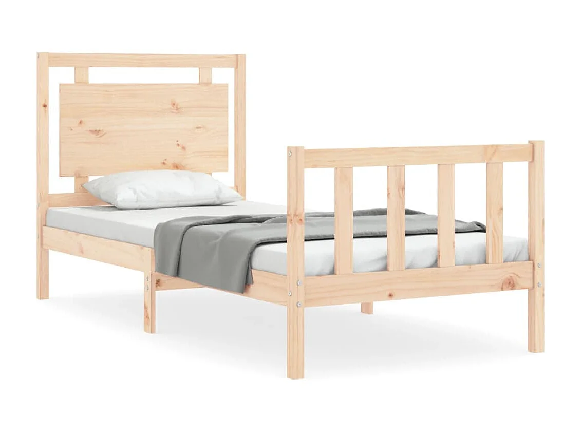 Cama 100x200 cm con cabecero madera maciza ES47603