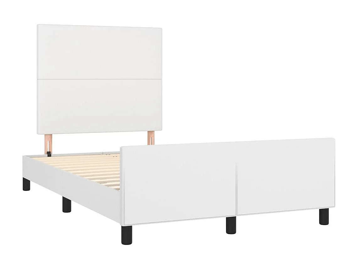 Lit-120x200 cm avec tête de lit Blanc Similicuir EGGB78091