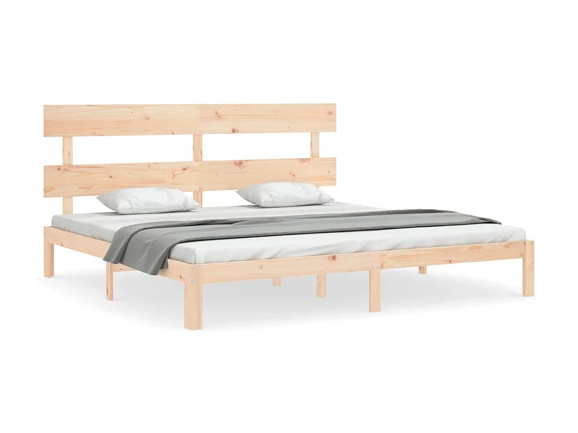 Cama com cabeceira 200x200 cm madeira maciça PT796494