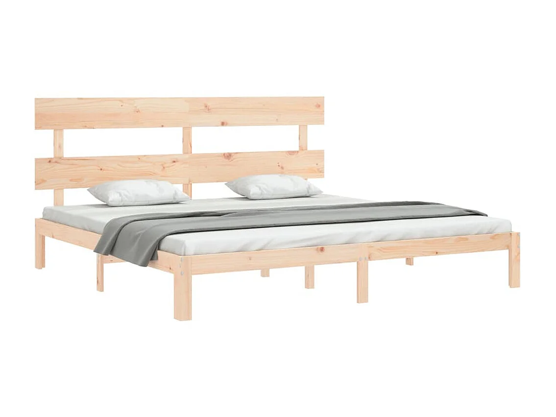 Cama com cabeceira 200x200 cm madeira maciça PT796494