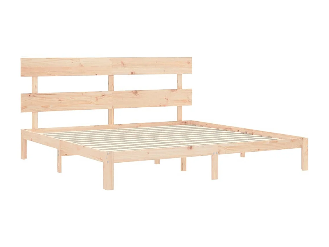 Cama com cabeceira 200x200 cm madeira maciça PT796494