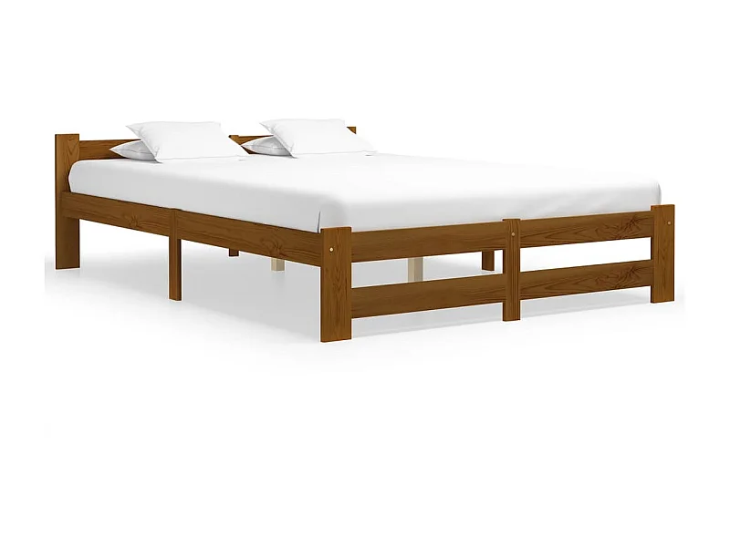 Cama 120x200 cm madera maciza pino marrón miel ES42280