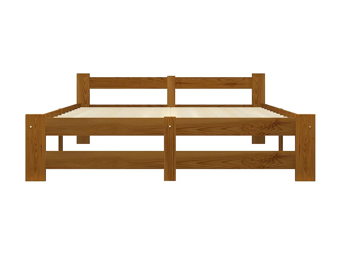 Cama 120x200 cm madeira pinho maciço castanho mel PT257702