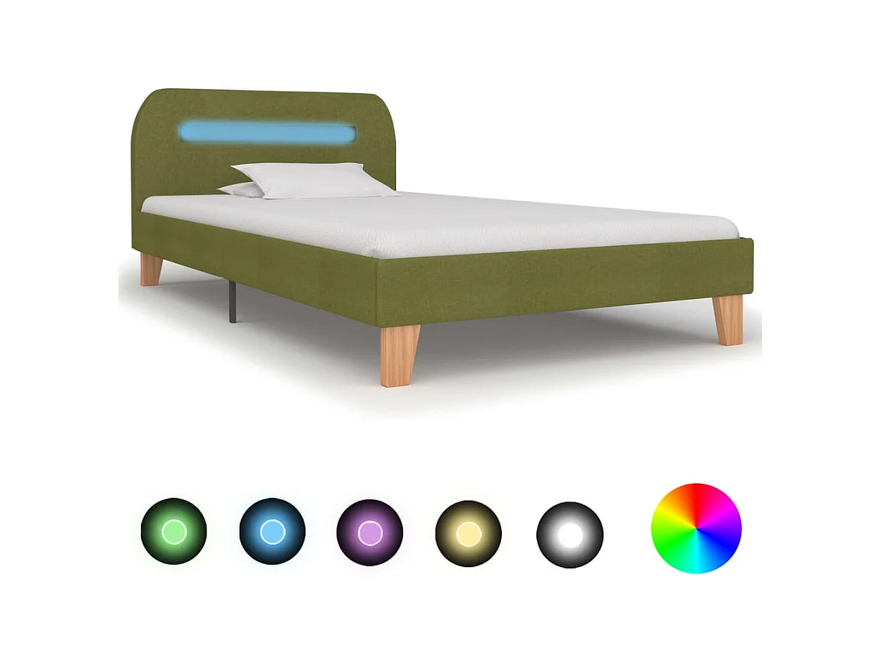 Bedframe met LED stof groen 90x200 cm NL43867