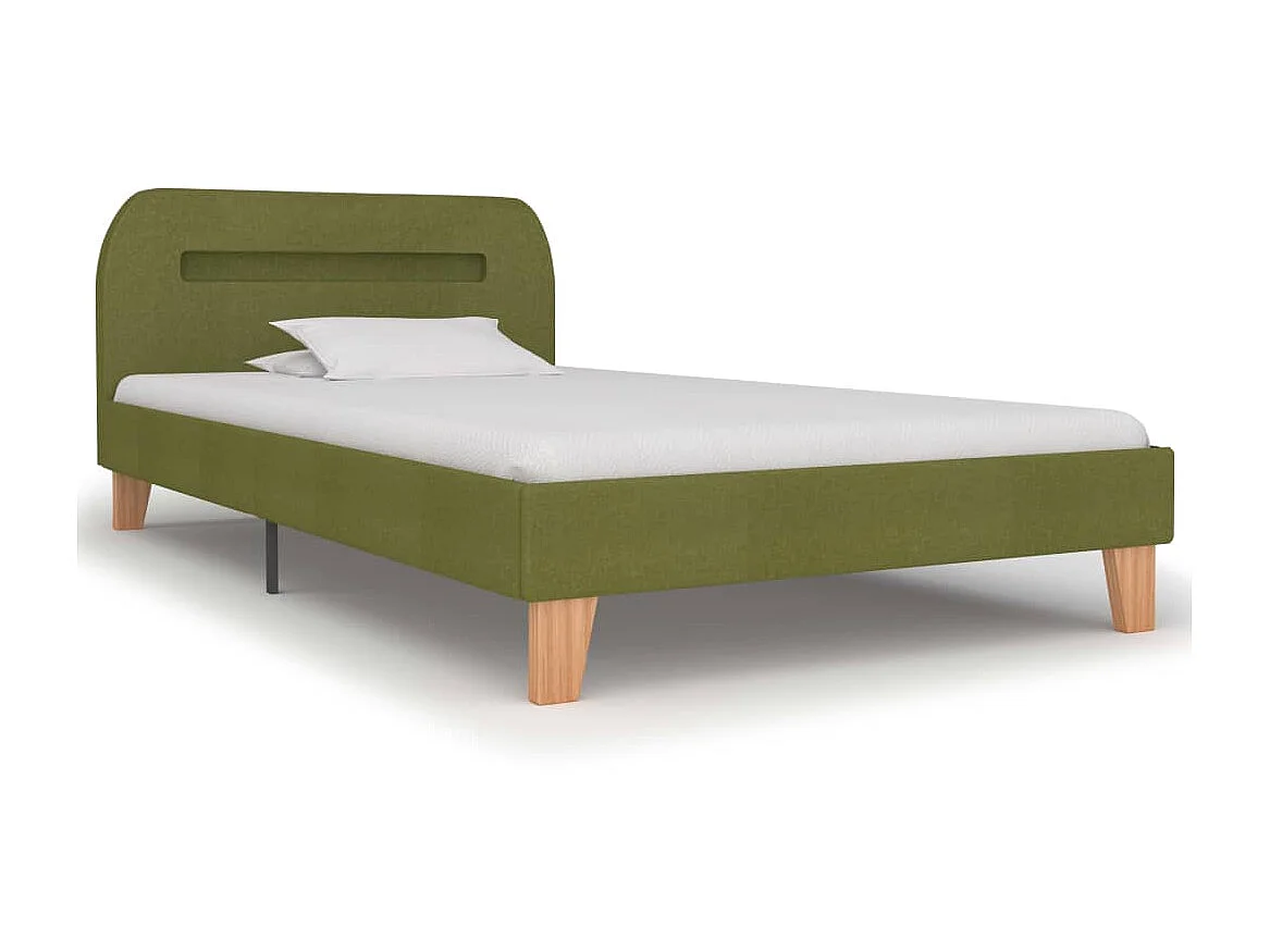 Lit-90x200 cm avec LED Vert Tissu EGGB10845