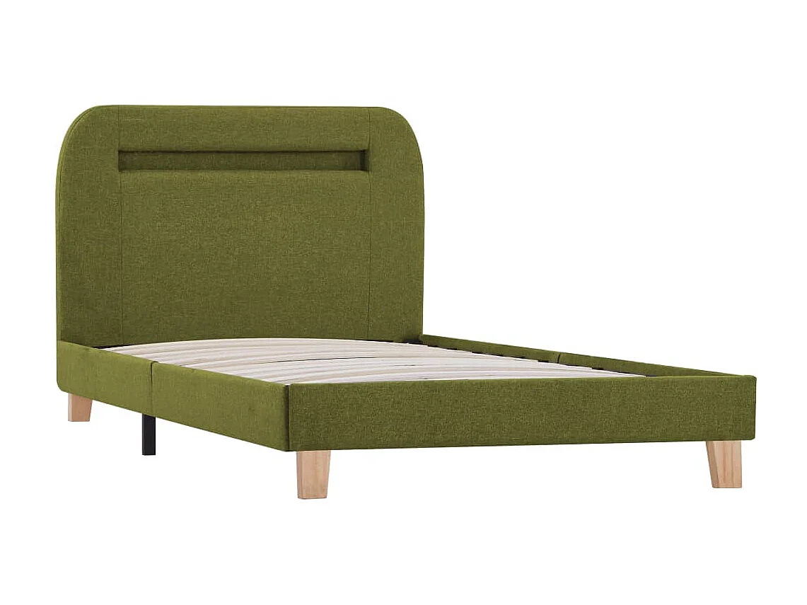 Lit-90x200 cm avec LED Vert Tissu EGGB10845
