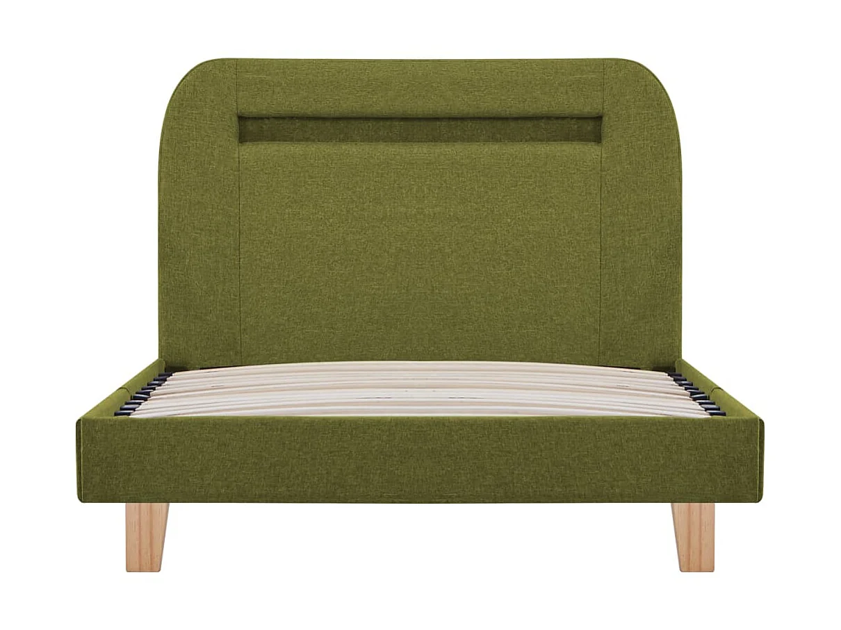 Lit-90x200 cm avec LED Vert Tissu EGGB10845