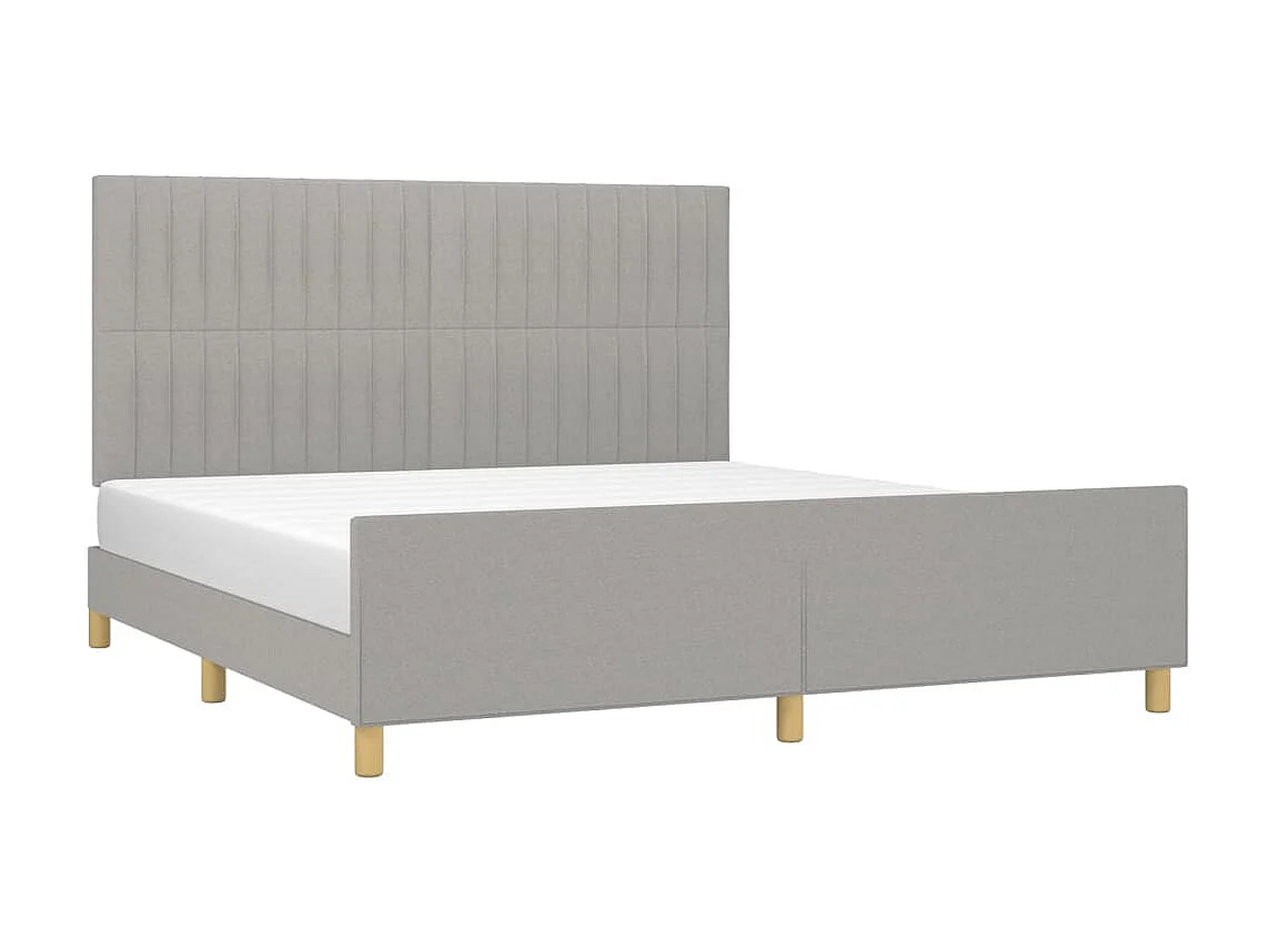Cama 160x200 cm tecido cinzento-claro PT364095