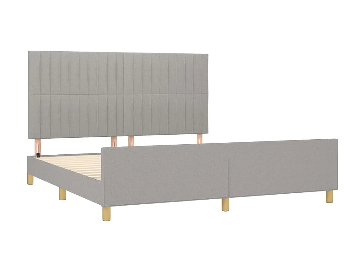 Cama 160x200 cm tecido cinzento-claro PT364095