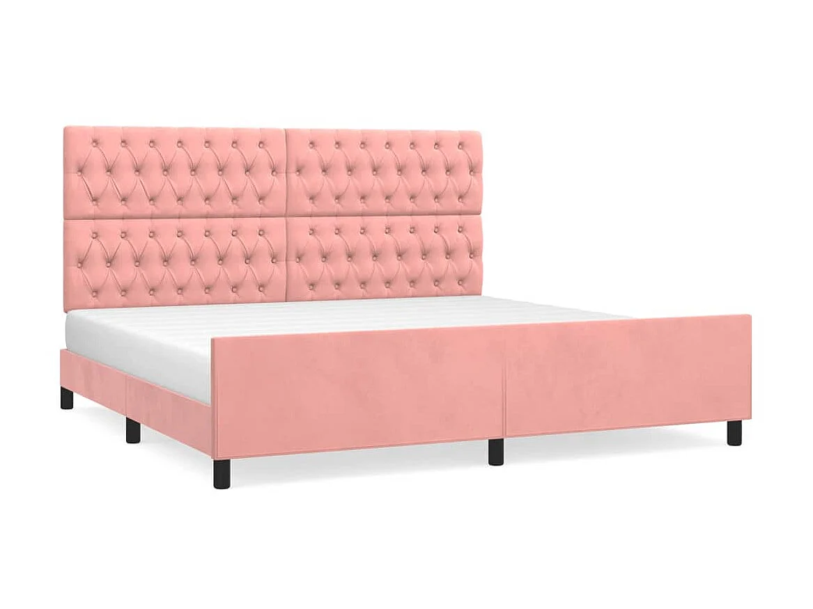 Lit-200x200 cm avec tête de lit Rose Velours EGGB61792