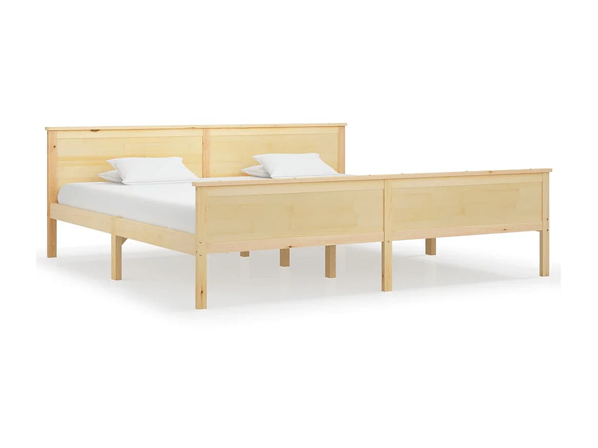 Lit-200x200 cm Bois de pin massif EGGB25104