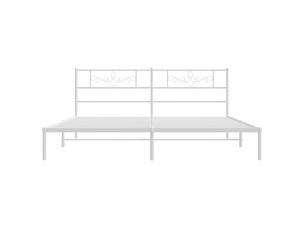 Cama com cabeceira 183x213 cm metal branco PT618071