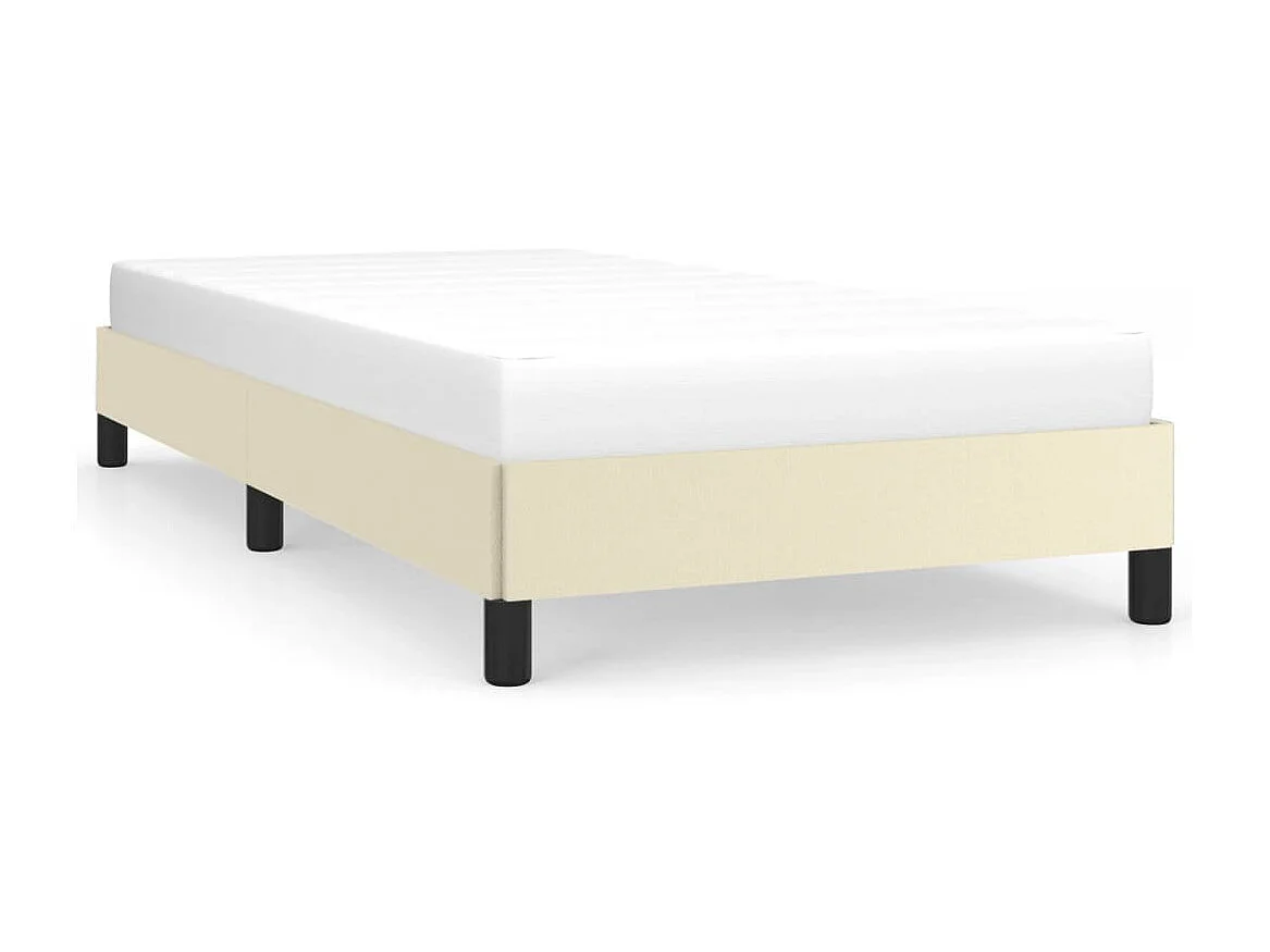 Cama 80x200 cm couro artificial cor creme PT203537