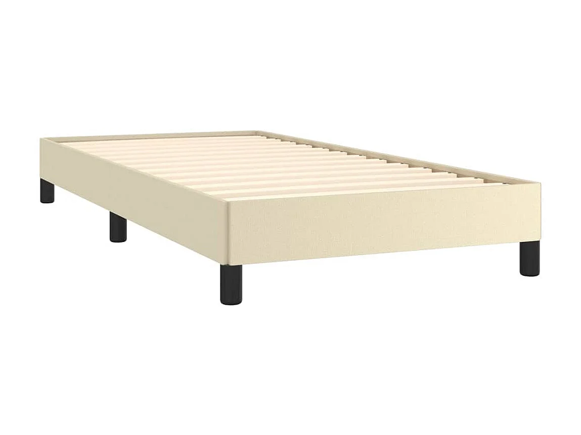 Cama 80x200 cm couro artificial cor creme PT203537