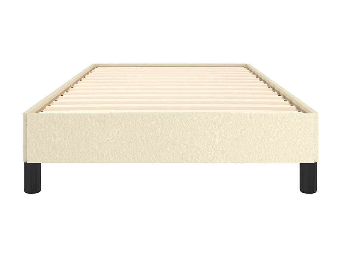 Cama 80x200 cm couro artificial cor creme PT203537