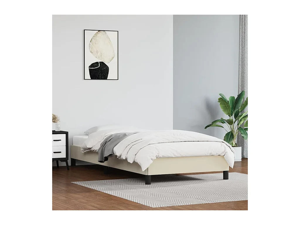 Lit-80x200 cm Crème Similicuir EGGB10300