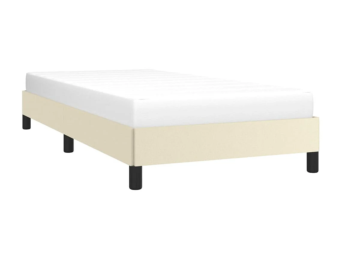 Cama 80x200 cm couro artificial cor creme PT203537